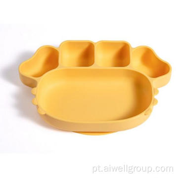 Plato de Silicone para crianças desenho animado de caranguejo